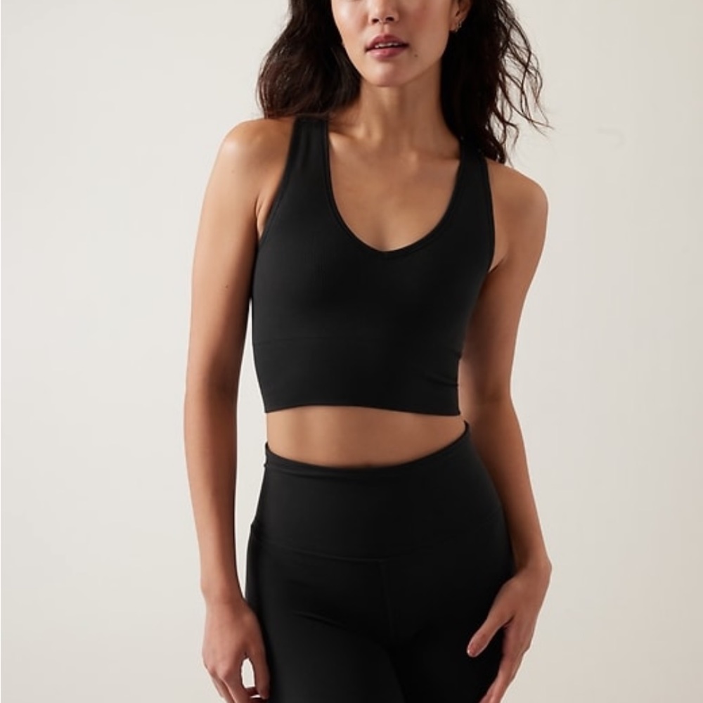 Aurora seamless tank crop rib, size medium, black